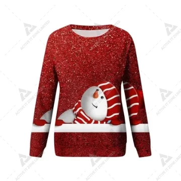 Kadın Noel Temalı Uzun Kollu Rahat Sweatshirt (S–3XL)